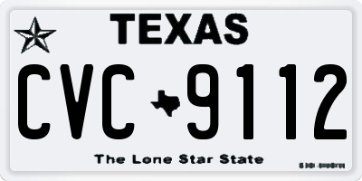 TX license plate CVC9112