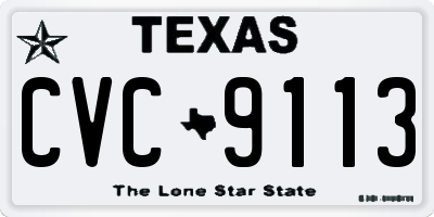 TX license plate CVC9113