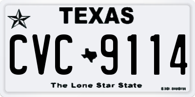TX license plate CVC9114