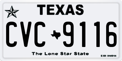 TX license plate CVC9116