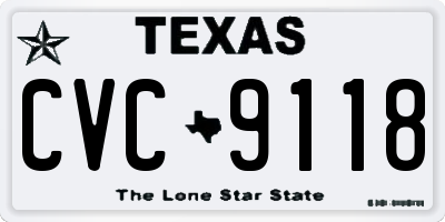 TX license plate CVC9118