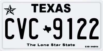 TX license plate CVC9122