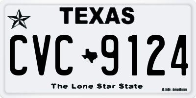 TX license plate CVC9124
