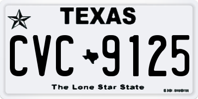 TX license plate CVC9125