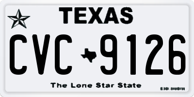 TX license plate CVC9126