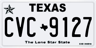 TX license plate CVC9127