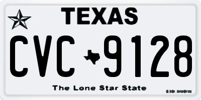 TX license plate CVC9128