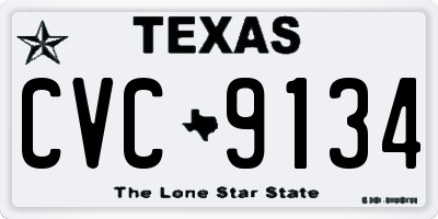 TX license plate CVC9134