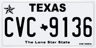 TX license plate CVC9136