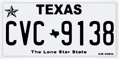 TX license plate CVC9138