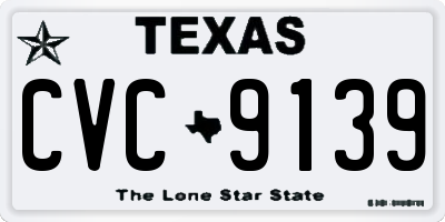 TX license plate CVC9139