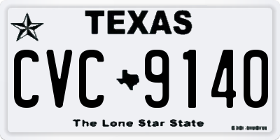 TX license plate CVC9140