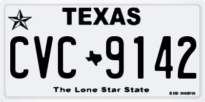 TX license plate CVC9142