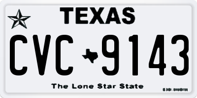 TX license plate CVC9143