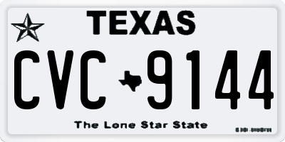 TX license plate CVC9144