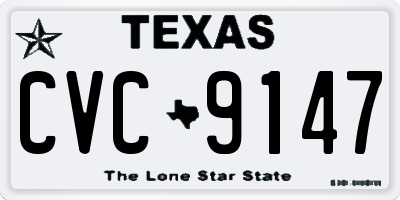 TX license plate CVC9147