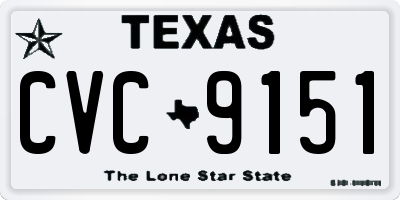 TX license plate CVC9151