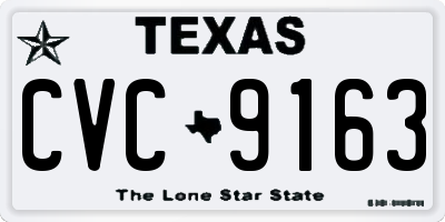 TX license plate CVC9163