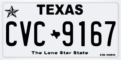 TX license plate CVC9167