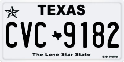 TX license plate CVC9182