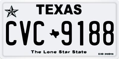 TX license plate CVC9188