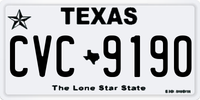 TX license plate CVC9190