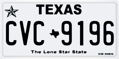 TX license plate CVC9196