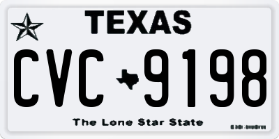 TX license plate CVC9198