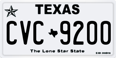 TX license plate CVC9200