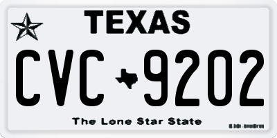 TX license plate CVC9202