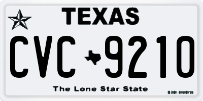 TX license plate CVC9210