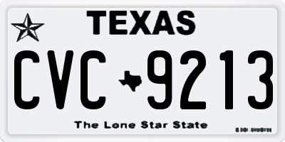 TX license plate CVC9213
