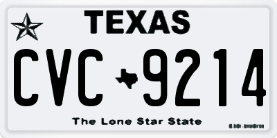 TX license plate CVC9214