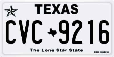 TX license plate CVC9216