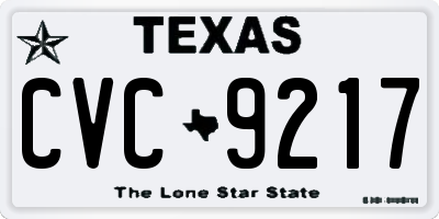TX license plate CVC9217