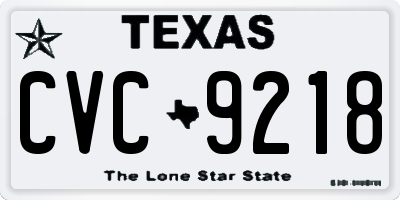 TX license plate CVC9218