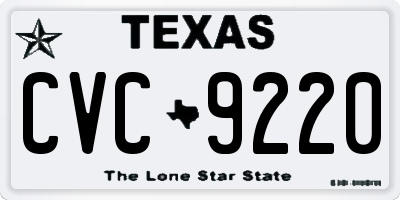 TX license plate CVC9220