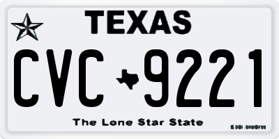 TX license plate CVC9221