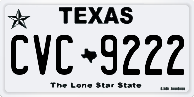 TX license plate CVC9222
