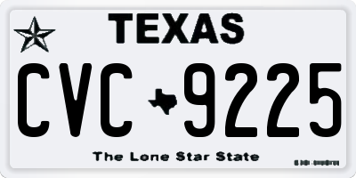 TX license plate CVC9225
