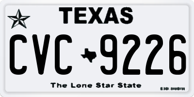 TX license plate CVC9226