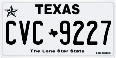 TX license plate CVC9227