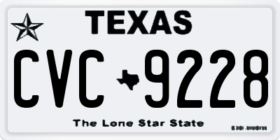TX license plate CVC9228