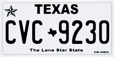 TX license plate CVC9230