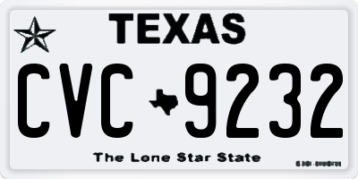 TX license plate CVC9232