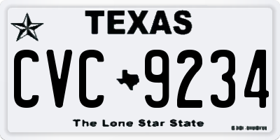 TX license plate CVC9234