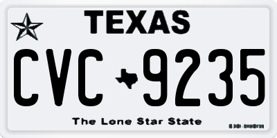 TX license plate CVC9235