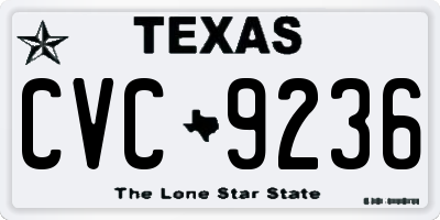 TX license plate CVC9236