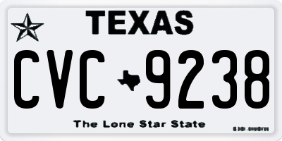 TX license plate CVC9238