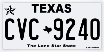 TX license plate CVC9240